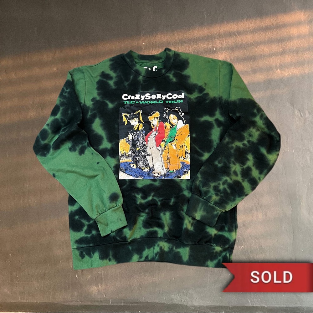 TLC Vintage Crazy Sexy Cool World Tour Tie Dye Crewneck